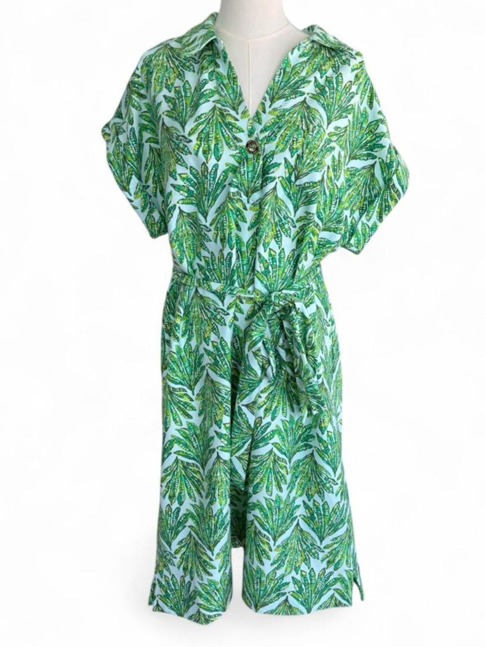 Lilly Pulitzer Green Tropical Leaf Maxi Dress